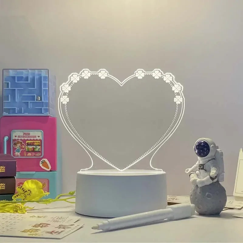 USB Rewritable Message Board Creative LED Note Board Night Light Warm Soft Light for Children Girlfriend Table Decor Night Lamp